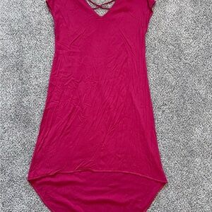 Michael Stars Dress Rayon Cross Back High Low Minimalist Beach Oversized Fit L